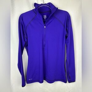 Nike Soccer dri-fit Women's 1/4 Zip Up. Purple. Size Large.
